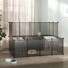 Jaula de animales pequeños negro 143x107x93 cm PP y acero de vidaXL, Jaulas y habitáculos para animales pequeños - Ref: Foro2...