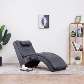 Diván de masaje con almohada de piel de ante artificial gris en Divanes | Comprar online en Foru.es