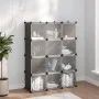 Estantería de cubos con 12 compartimentos y puertas PP negro de vidaXL, Zapateros y organizadores de calzado - Ref: Foro24-34...