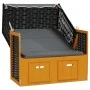 Strandkorb chair canopy synthetic rattan wood black anthracite by vidaXL, Loungers - Ref: Foro24-318658, Price: 288,05 €, Dis...