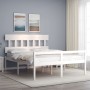 Cama personas mayores cabecero madera maciza blanco 160x200 cm de vidaXL, Camas y somieres - Ref: Foro24-3195427, Precio: 183...