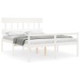 Cama personas mayores cabecero madera maciza blanco 160x200 cm de vidaXL, Camas y somieres - Ref: Foro24-3195427, Precio: 183...