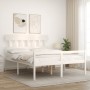 Cama personas mayores cabecero madera maciza blanco 160x200 cm de vidaXL, Camas y somieres - Ref: Foro24-3195427, Precio: 183...