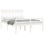 Cama personas mayores cabecero madera maciza blanco 160x200 cm de vidaXL, Camas y somieres - Ref: Foro24-3195427, Precio: 183...