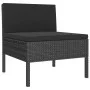 Set de muebles de jardín 9 pzas cojines ratán sintético negro de vidaXL, Conjuntos de jardín - Ref: Foro24-3094405, Precio: 7...