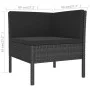 Set de muebles de jardín 9 pzas cojines ratán sintético negro de vidaXL, Conjuntos de jardín - Ref: Foro24-3094405, Precio: 7...