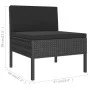 Set de muebles de jardín 9 pzas cojines ratán sintético negro de vidaXL, Conjuntos de jardín - Ref: Foro24-3094405, Precio: 7...