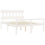 Cama personas mayores cabecero madera maciza blanco 160x200 cm de vidaXL, Camas y somieres - Ref: Foro24-3195427, Precio: 183...