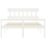 Cama personas mayores cabecero madera maciza blanco 160x200 cm de vidaXL, Camas y somieres - Ref: Foro24-3195427, Precio: 183...