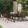 Mesa de jardín acero y vidrio marrón y negro 180x80x70 cm de vidaXL, Mesas de jardín - Ref: Foro24-318773, Precio: 230,73 €, ...