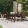 Mesa de jardín acero y vidrio marrón y negro 180x80x70 cm de vidaXL, Mesas de jardín - Ref: Foro24-318773, Precio: 237,00 €, ...