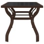 Mesa de jardín acero y vidrio marrón y negro 180x80x70 cm de vidaXL, Mesas de jardín - Ref: Foro24-318773, Precio: 237,00 €, ...