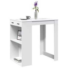 Mesa alta de bar madera ingeniería blanca 102x70x103,5 cm en Mesas de comedor | Comprar online en Foru.es