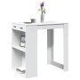 Mesa alta de bar madera ingeniería blanca 102x70x103,5 cm en Mesas de comedor | Comprar online en Foru.es