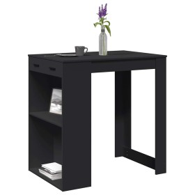 Mesa alta de bar madera ingeniería negra 102x70x103,5 cm en Mesas de comedor | Comprar online en Foru.es