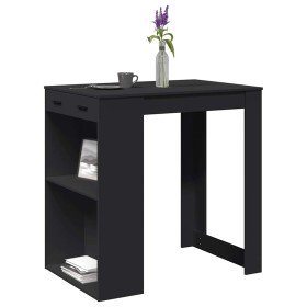 Mesa alta de bar madera ingeniería negra 102x70x103,5 cm en Mesas de comedor | Comprar online en Foru.es