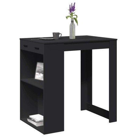 Mesa alta de bar madera ingeniería negra 102x70x103,5 cm en Mesas de comedor | Comprar online en Foru.es