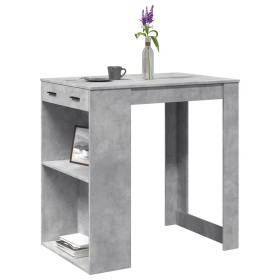 Mesa alta de bar madera ingeniería gris hormigón 102x70x103,5cm en Mesas de comedor | Comprar online en Foru.es