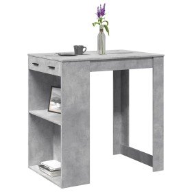 Mesa alta de bar madera ingeniería gris hormigón 102x70x103,5cm en Mesas de comedor | Comprar online en Foru.es