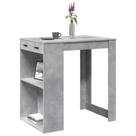 Mesa alta de bar madera ingeniería gris hormigón 102x70x103,5cm en Mesas de comedor | Comprar online en Foru.es