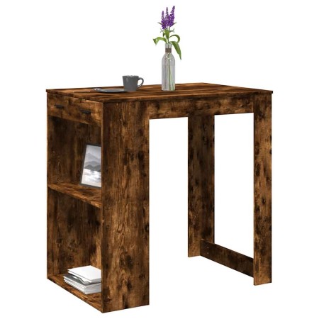 Mesa alta de bar madera ingeniería roble ahumado 102x70x103,5cm en Mesas de comedor | Comprar online en Foru.es