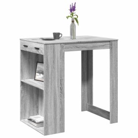 Mesa alta de bar madera ingeniería gris Sonoma 102x70x103,5 cm en Mesas de comedor | Comprar online en Foru.es