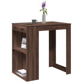 Mesa alta de bar madera ingeniería marrón roble 102x70x103,5 cm en Mesas de comedor | Comprar online en Foru.es
