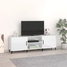 Mueble de TV madera de ingeniería blanco brillante 150x30x50 cm de vidaXL, Muebles TV - Ref: Foro24-812633, Precio: 102,41 €,...