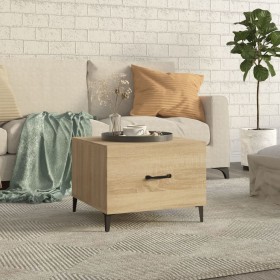 Mesa de centro con patas de metal roble Sonoma 50x50x40 cm de vidaXL, Mesas de centro - Ref: Foro24-812732, Precio: 42,18 €, ...