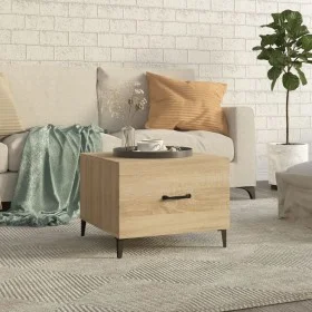 Mesa de centro con patas de metal roble Sonoma 50x50x40 cm de vidaXL, Mesas de centro - Ref: Foro24-812732, Precio: 41,78 €, ...