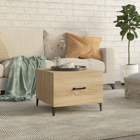 Mesa de centro con patas de metal roble Sonoma 50x50x40 cm de vidaXL, Mesas de centro - Ref: Foro24-812732, Precio: 42,18 €, ...