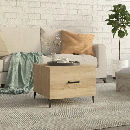 Mesa de centro con patas de metal roble Sonoma 50x50x40 cm de vidaXL, Mesas de centro - Ref: Foro24-812732, Precio: 41,78 €, ...