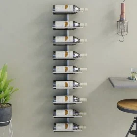 Botellero de pared para 9 botellas hierro blanco de vidaXL, Botelleros - Ref: Foro24-340900, Precio: 58,03 €, Descuento: %