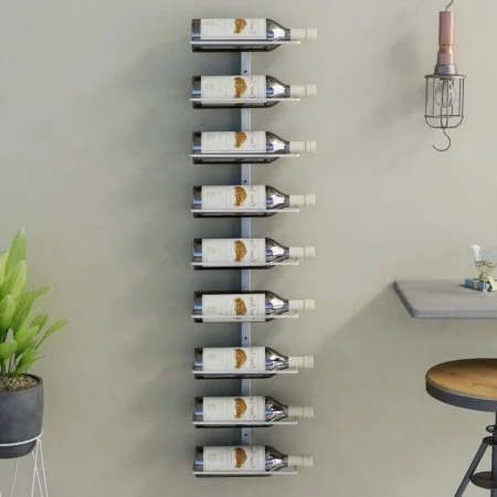 Wall wine rack for 9 white iron bottles by vidaXL, Wine racks - Ref: Foro24-340900, Price: 58,03 €, Discount: %