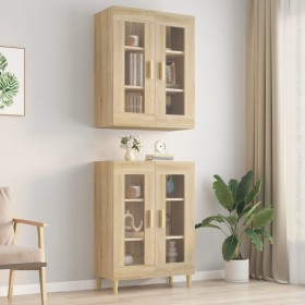 Armario colgante de pared roble Sonoma 69,5x34x90 cm de vidaXL, Aparadores - Ref: Foro24-812279, Precio: 88,28 €, Descuento: %