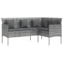 Sofá en forma de L con cojines ratán sintético gris de vidaXL, Sofás de exterior - Ref: Foro24-318585, Precio: 198,72 €, Desc...