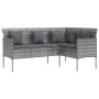 Sofá en forma de L con cojines ratán sintético gris de vidaXL, Sofás de exterior - Ref: Foro24-318585, Precio: 212,73 €, Desc...