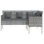 Sofá en forma de L con cojines ratán sintético gris de vidaXL, Sofás de exterior - Ref: Foro24-318585, Precio: 198,72 €, Desc...