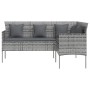 Sofá en forma de L con cojines ratán sintético gris de vidaXL, Sofás de exterior - Ref: Foro24-318585, Precio: 212,73 €, Desc...
