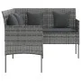 Sofá en forma de L con cojines ratán sintético gris de vidaXL, Sofás de exterior - Ref: Foro24-318585, Precio: 198,72 €, Desc...