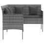 Sofá en forma de L con cojines ratán sintético gris de vidaXL, Sofás de exterior - Ref: Foro24-318585, Precio: 212,73 €, Desc...