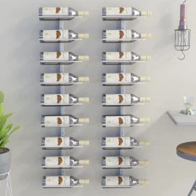 Botellero de pared para 9 botellas 2 unidades hierro blanco de vidaXL, Botelleros - Ref: Foro24-340902, Precio: 83,22 €, Desc...