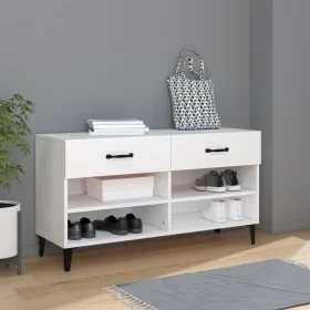 Mueble zapatero madera contrachapada blanco 102x35x55 cm de vidaXL, Zapateros y organizadores de calzado - Ref: Foro24-812825...