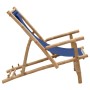 Silla de playa de bambú y lona azul marino de vidaXL, Sillas de jardín - Ref: Foro24-318596, Precio: 56,72 €, Descuento: %