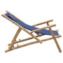 Silla de playa de bambú y lona azul marino de vidaXL, Sillas de jardín - Ref: Foro24-318596, Precio: 56,72 €, Descuento: %