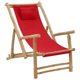 Strandkorb aus Bambus und rotem Segeltuch von vidaXL, Gartenstühle - Ref: Foro24-318597, Preis: 51,20 €, Rabatt: %