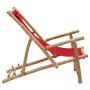 Silla de playa de bambú y lona rojo de vidaXL, Sillas de jardín - Ref: Foro24-318597, Precio: 53,93 €, Descuento: %