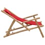 Silla de playa de bambú y lona rojo de vidaXL, Sillas de jardín - Ref: Foro24-318597, Precio: 53,93 €, Descuento: %