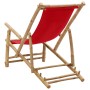 Silla de playa de bambú y lona rojo de vidaXL, Sillas de jardín - Ref: Foro24-318597, Precio: 53,93 €, Descuento: %