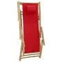 Silla de playa de bambú y lona rojo de vidaXL, Sillas de jardín - Ref: Foro24-318597, Precio: 51,20 €, Descuento: %